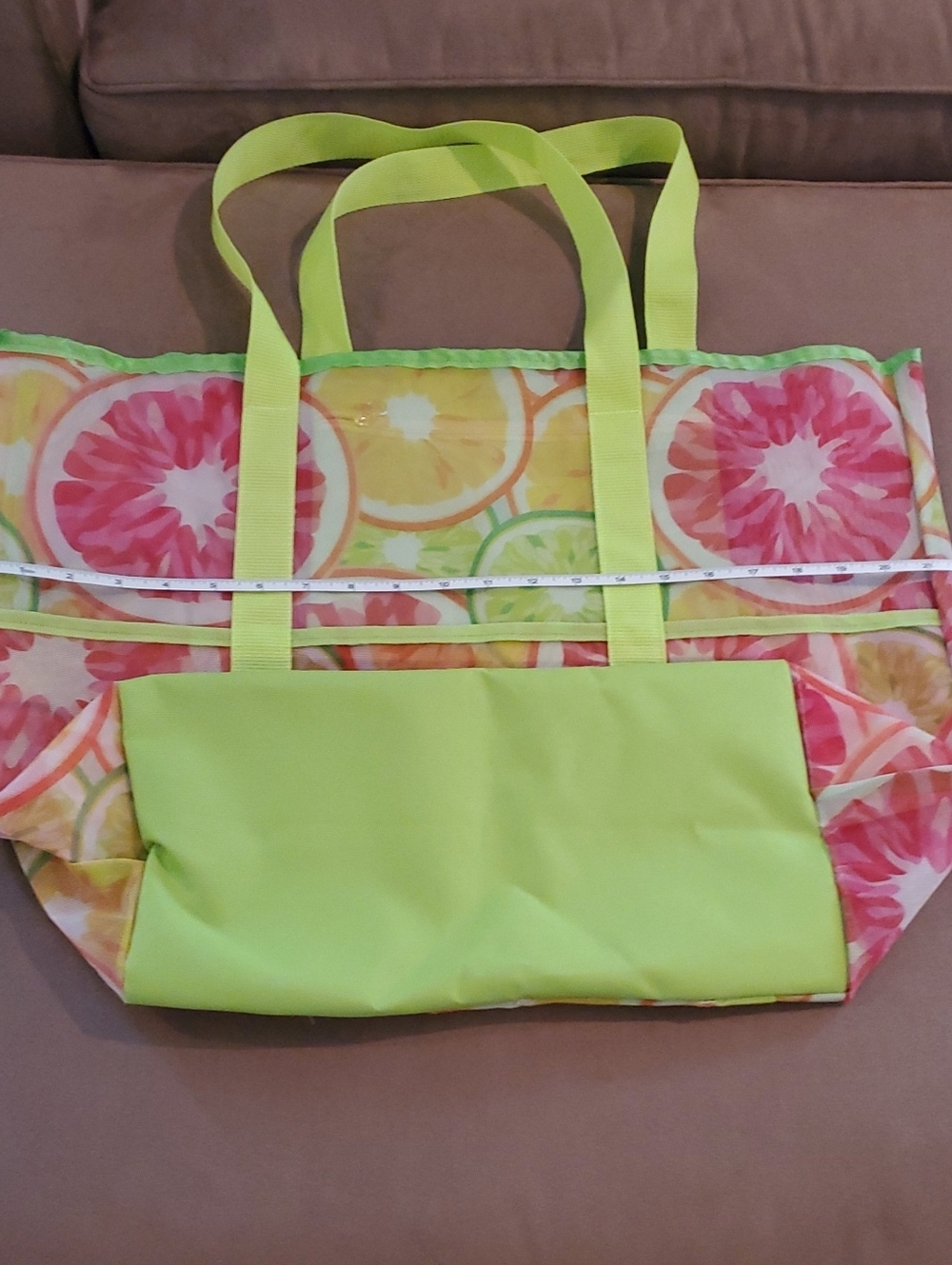 Fruit Slice Pattern Multi-pocket Utility Tote Bag - Picture 7 of 9